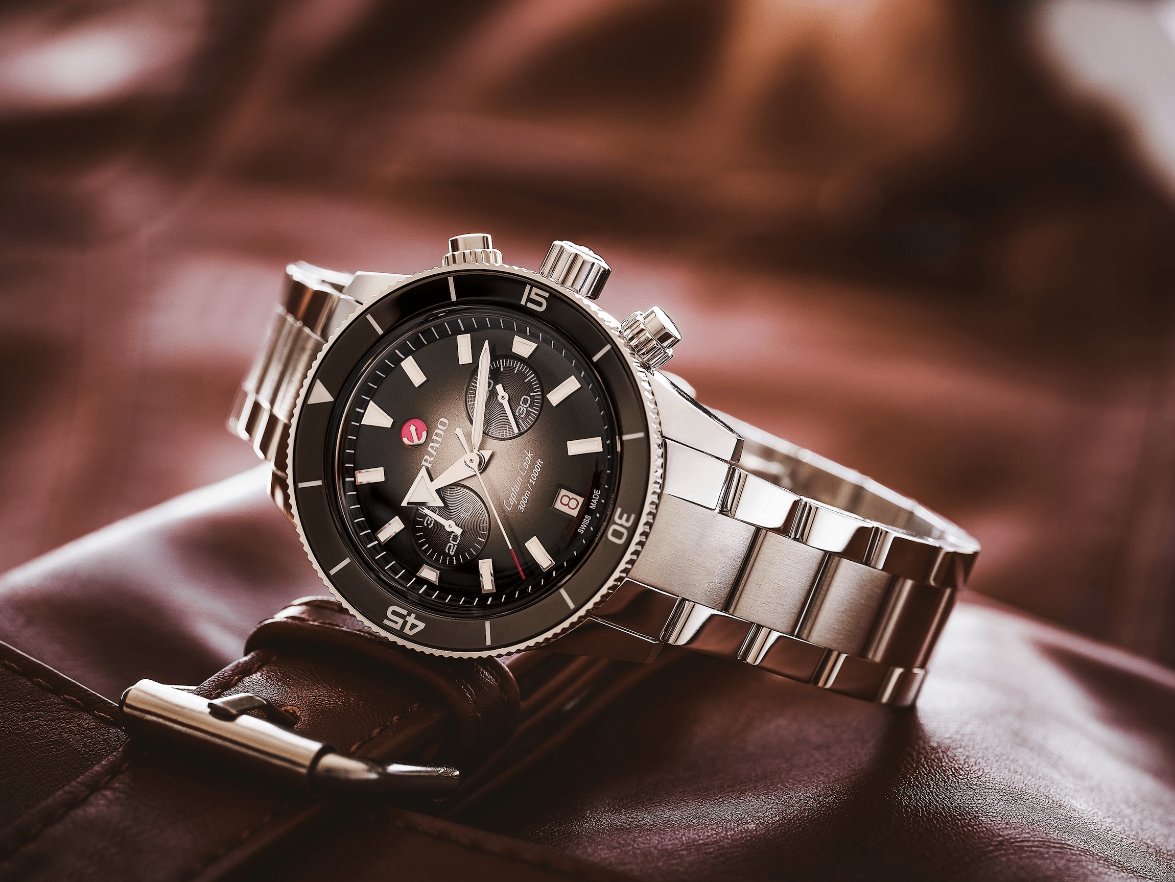 RADO Captain Cook Automatic Chronograph 43mm Black Men's Watch R32145158