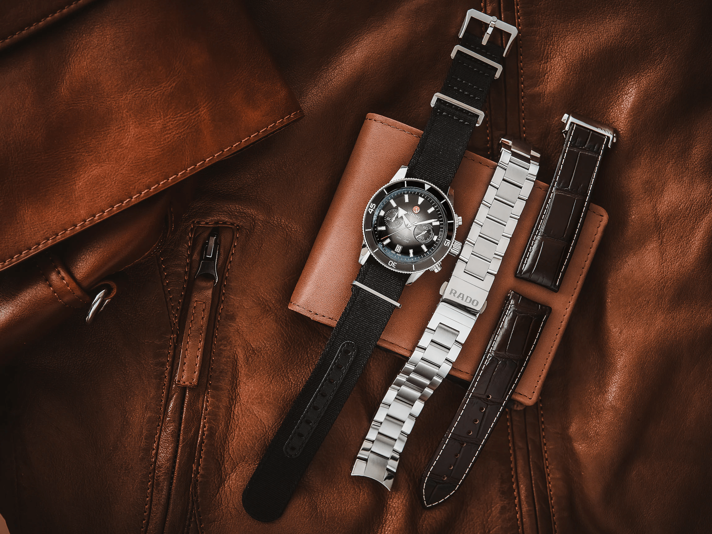 RADO Captain Cook Automatic Chronograph 43mm Black Men's Watch R32145158