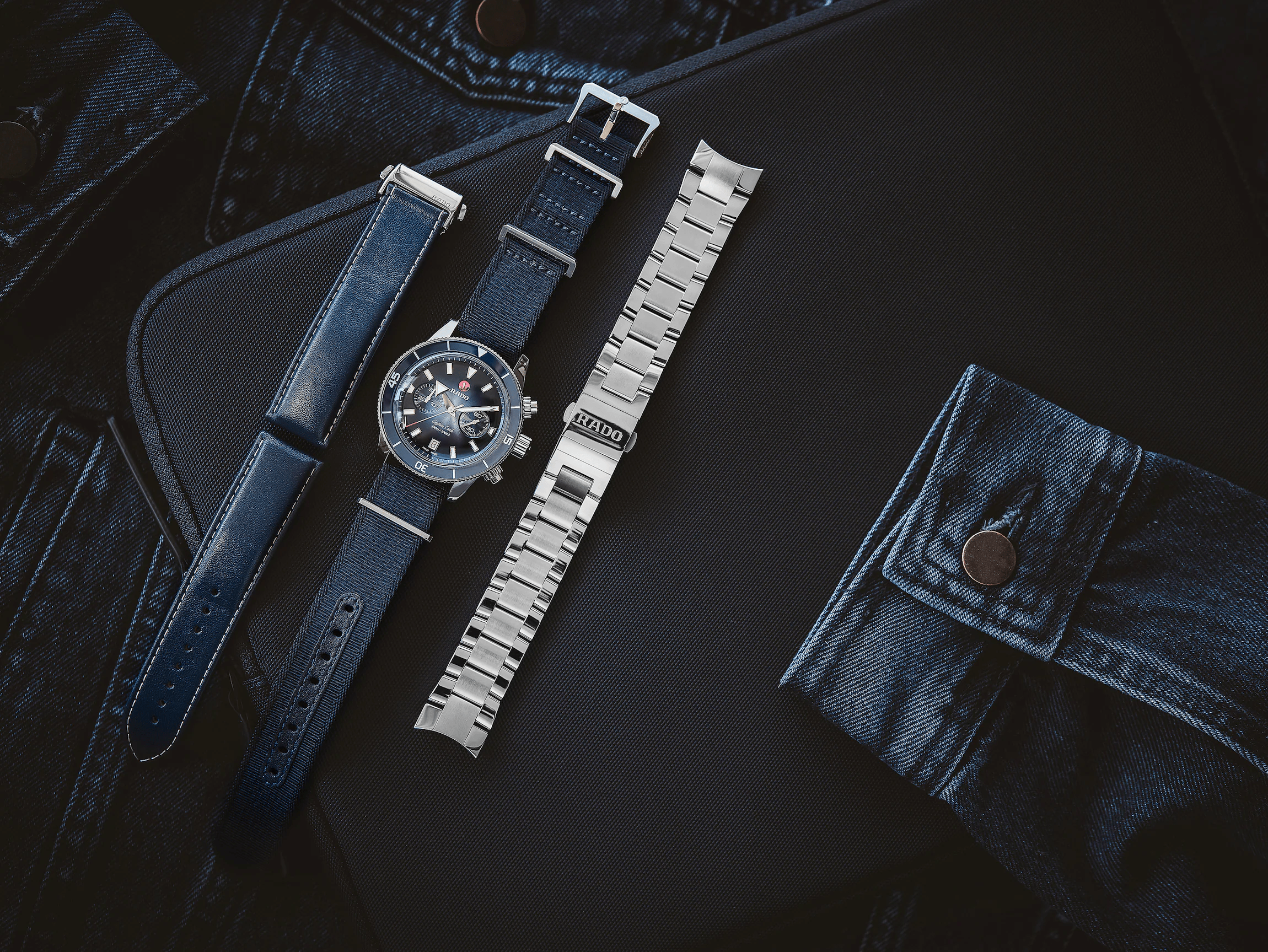 RADO Captain Cook Automatic Chronograph 43mm Blue Men's Watch R32145208