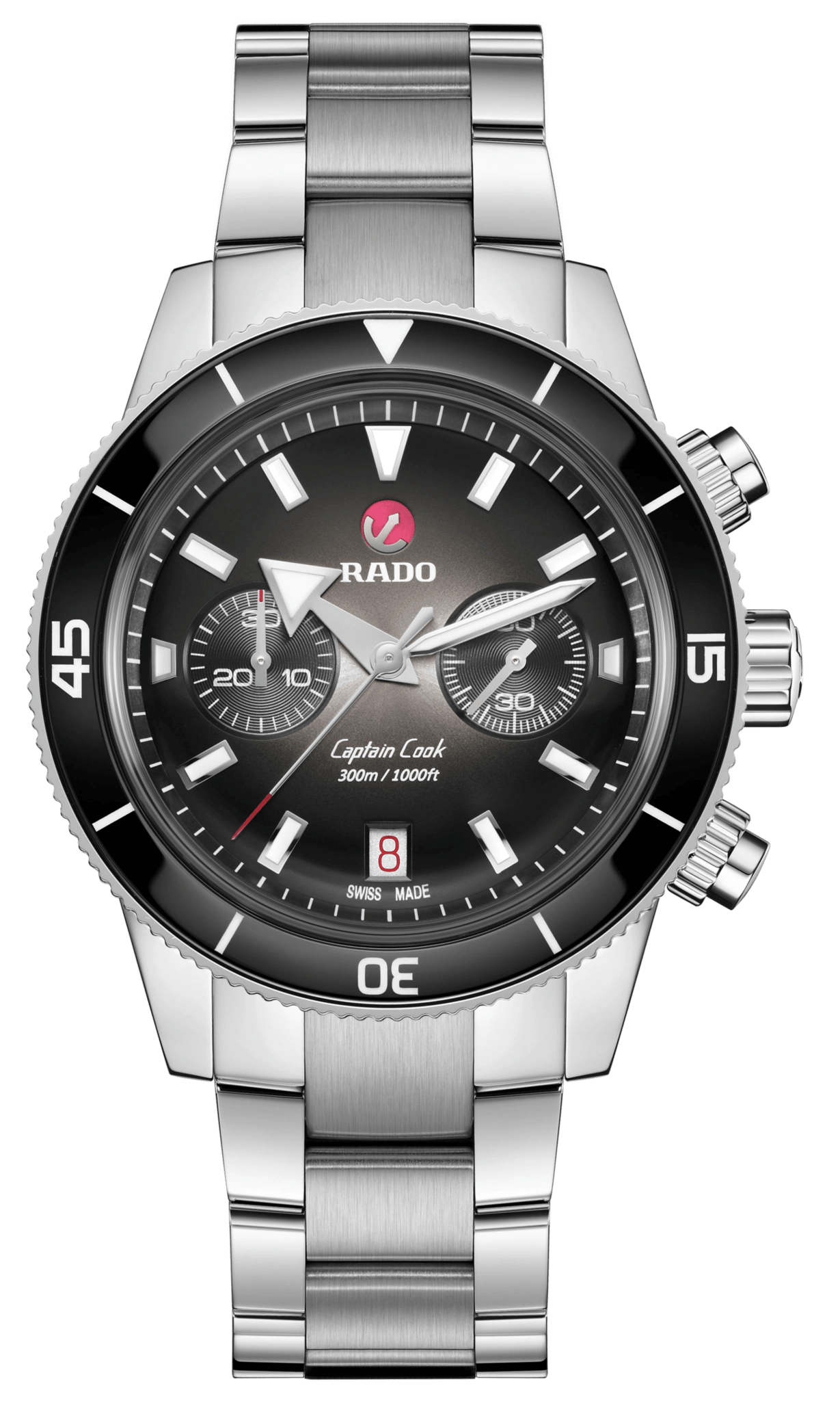 RADO Captain Cook Automatic Chronograph 43mm Black Men's Watch R32145158