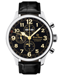 Ernst Benz Chronolunar Officer 47mm Black Dial Gold Hands Men's Watch GC10383