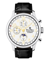 Ernst Benz Chronolunar Officer 44mm White Dial Dial Gold Hands Men's Watch GC40384