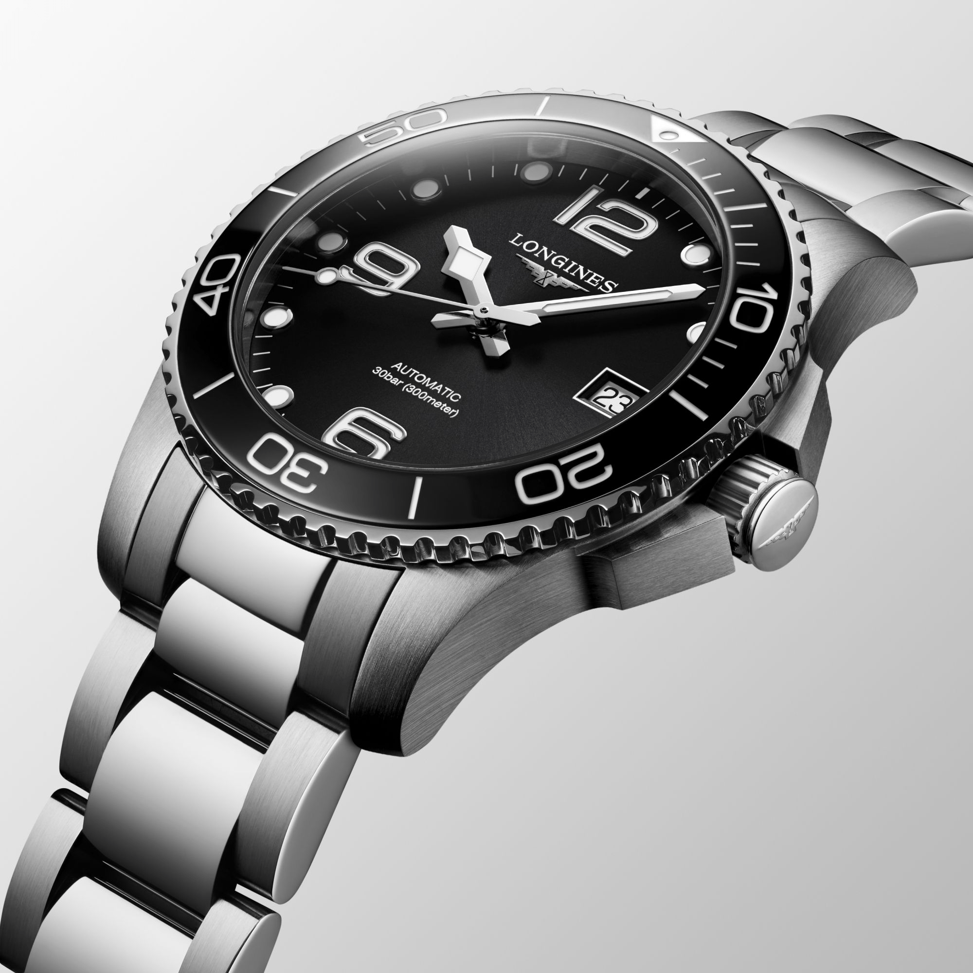 Longines HydroConquest 39mm Black Dial Steel Men's Watch L37804566