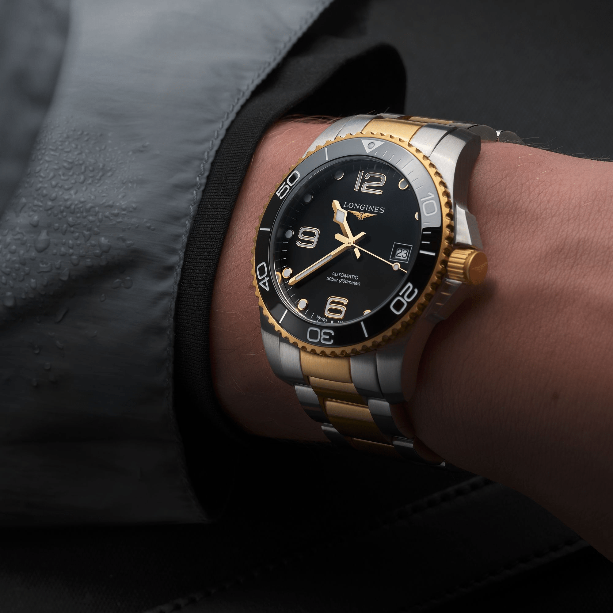 Longines HydroConquest 43mm Black-Gold Steel Men's Watch L37823567