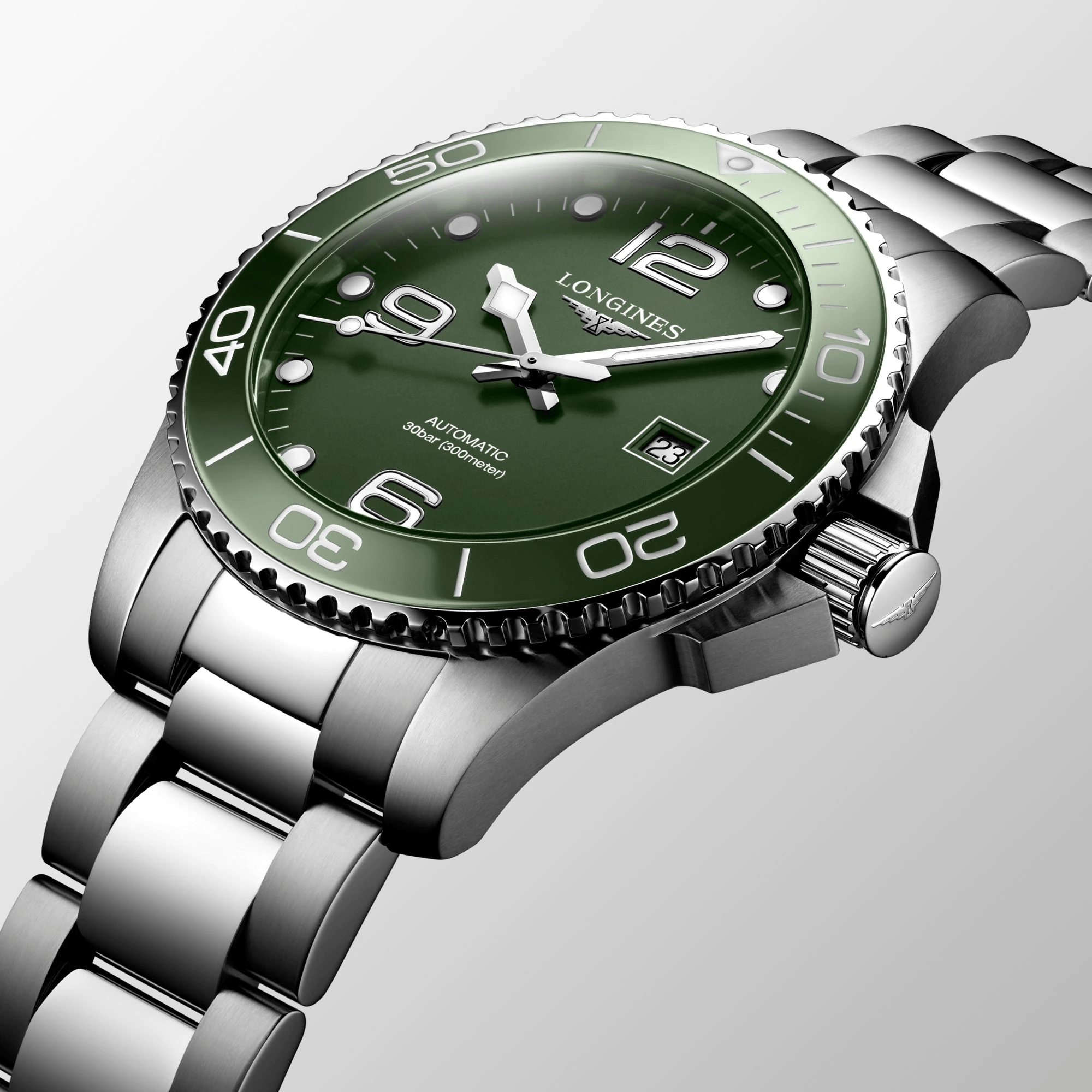 Longines HydroConquest 43mm Green Matt Dial Stainless Steel Men's Watch L37824066
