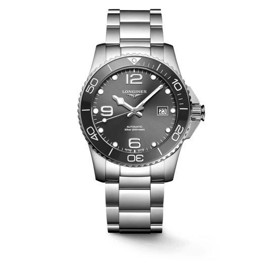 Longines HydroConquest 41mm Grey Dial Stainless Steel Men's Watch L37814766