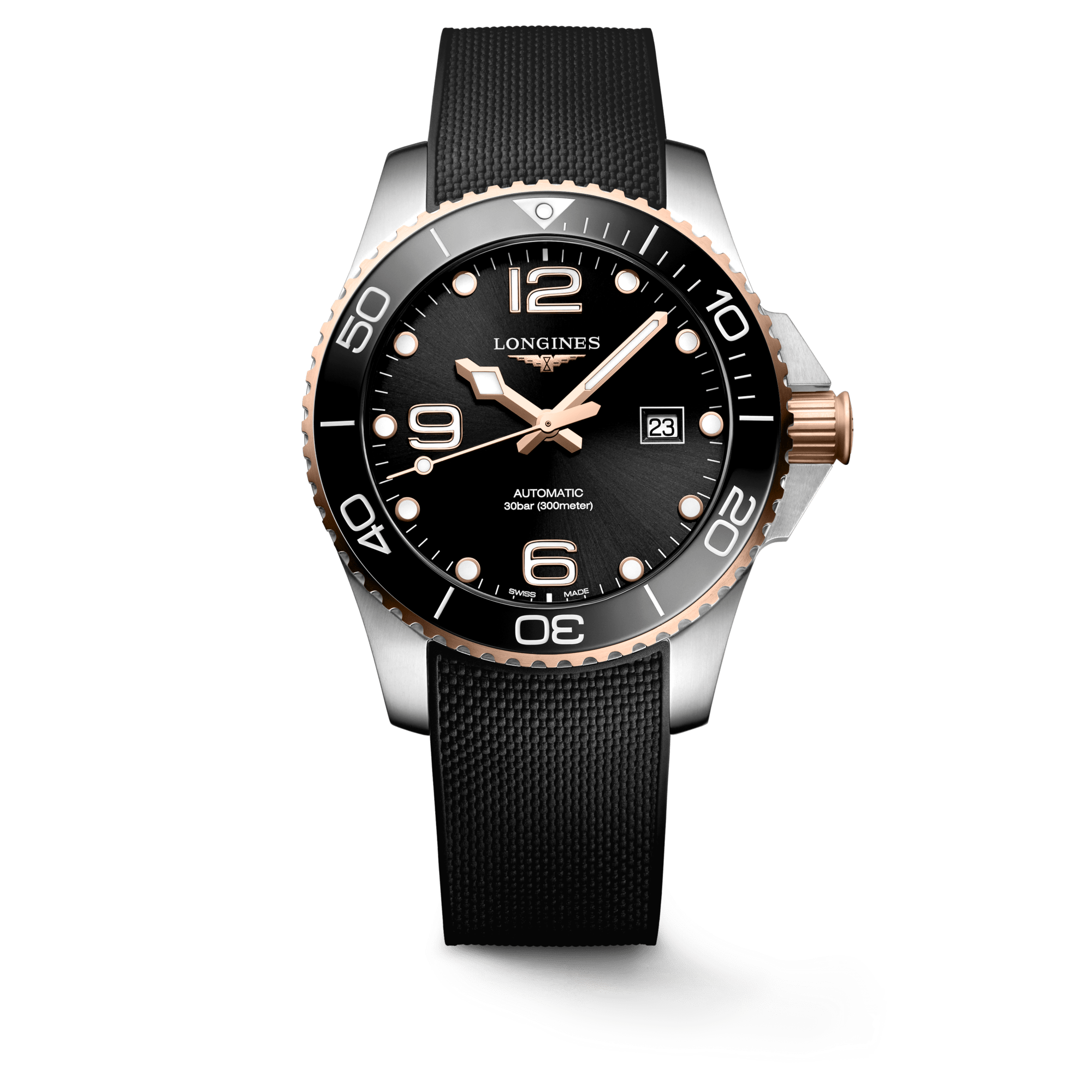 Longines HydroConquest 43mm Rose Gold-Black Men's Watch L37823589