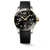 Longines HydroConquest 43mm Black-Gold Rubber Strap Men's Watch L37823569
