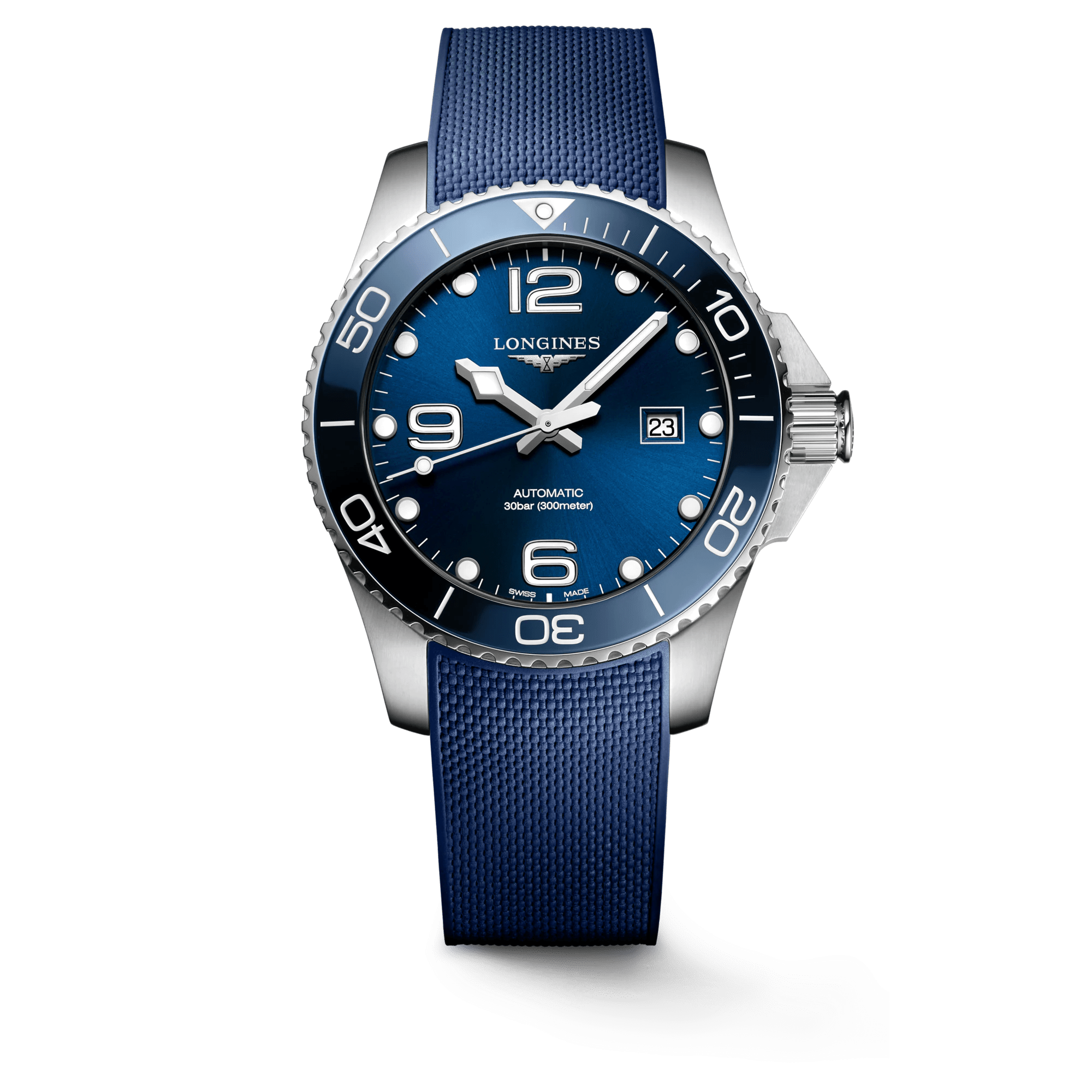 Longines HydroConquest 43mm Blue Rubber Strap Men's Watch L37824969