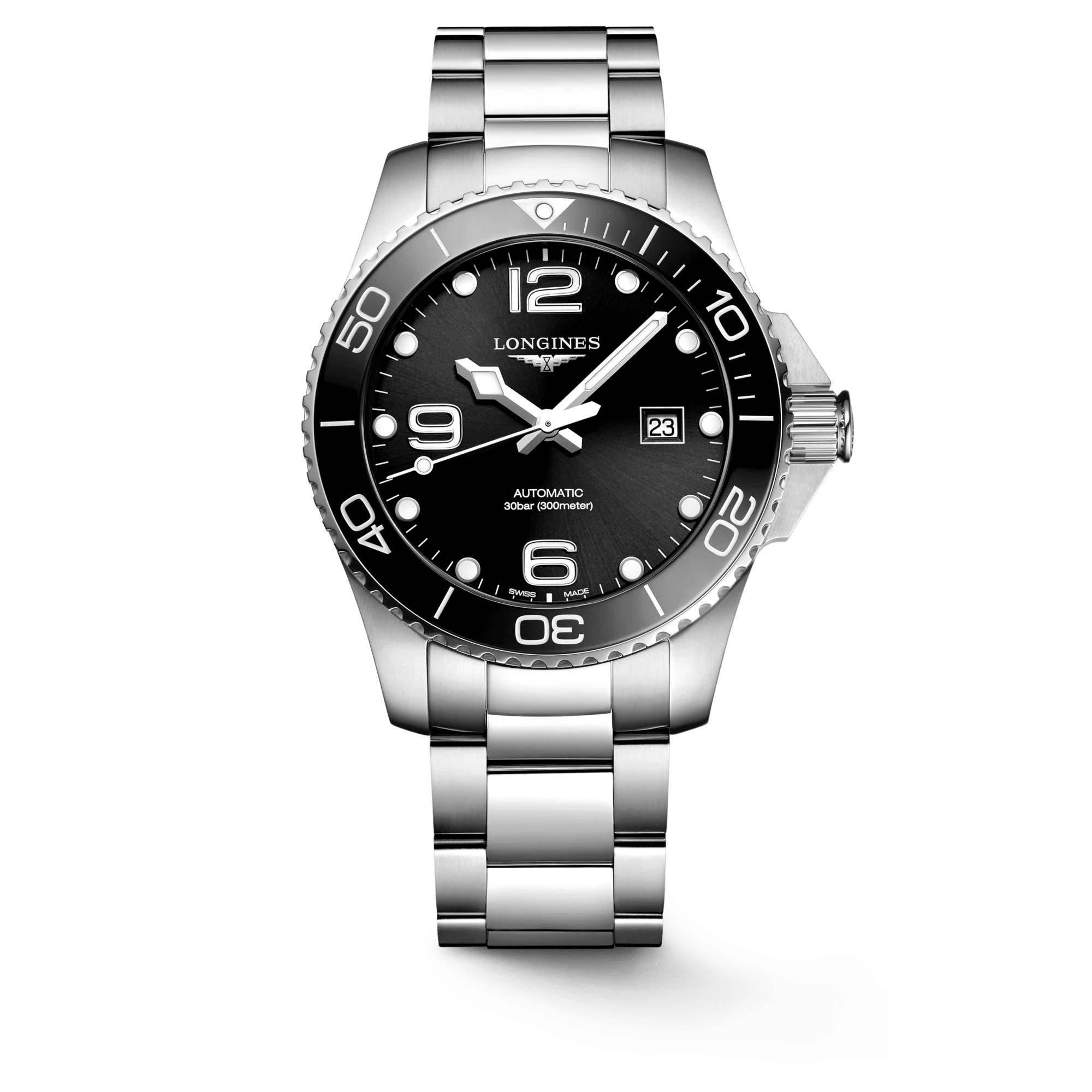 Longines HydroConquest 43mm Black Dial Stainless Steel Men's Watch L37824566