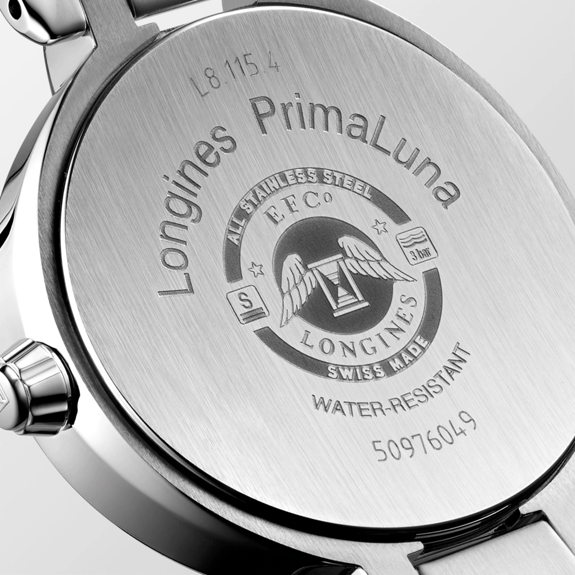 Longines PrimaLuna 30.5mm Stainless Steel Moonphase Diamonds Women's Watch L81154876