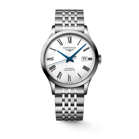 Longines Record 40mm Chronometer White Dial Steel Men's Watch L28214116