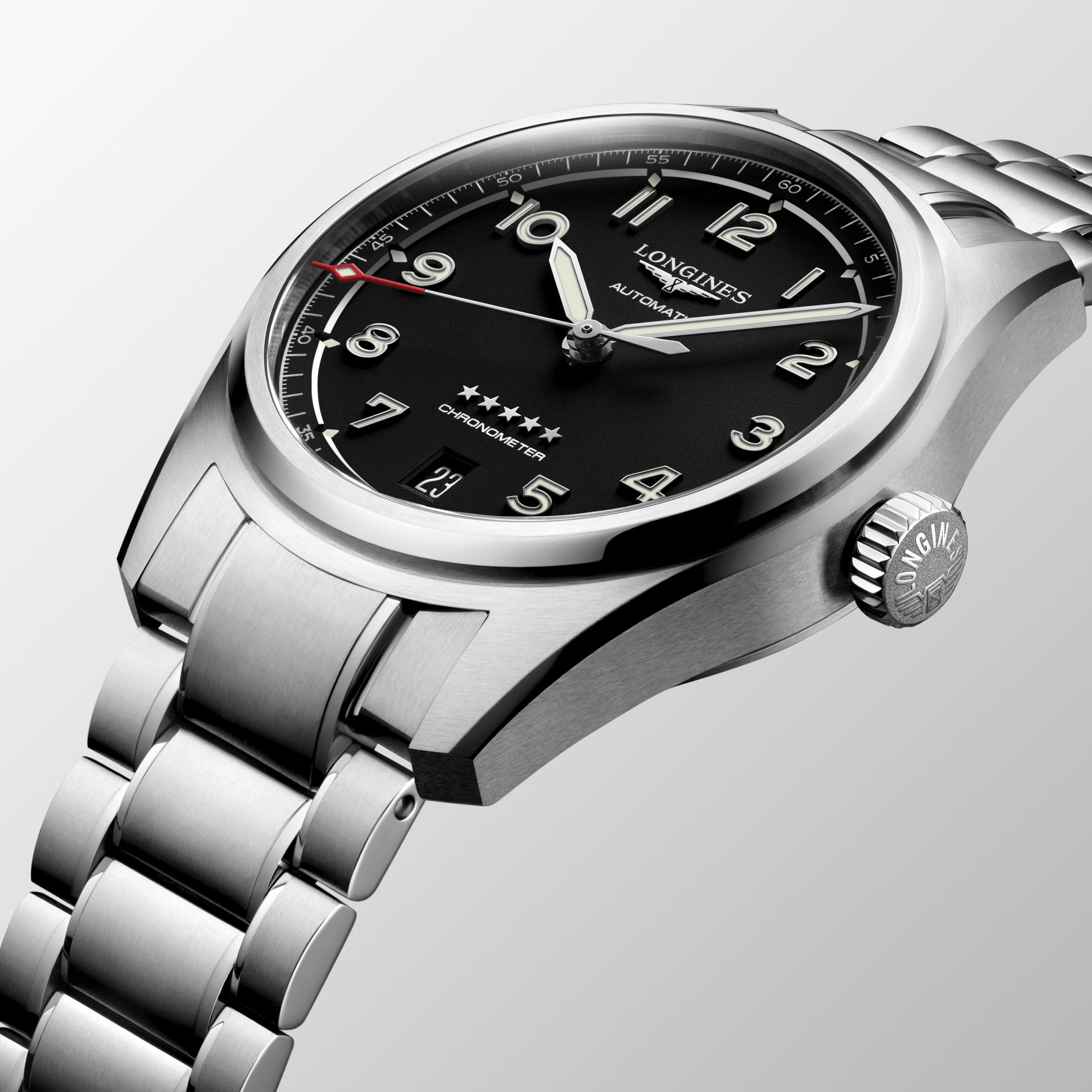 Longines Spirit 37mm Chronometer Black Dial Steel Unisex Watch L34104536