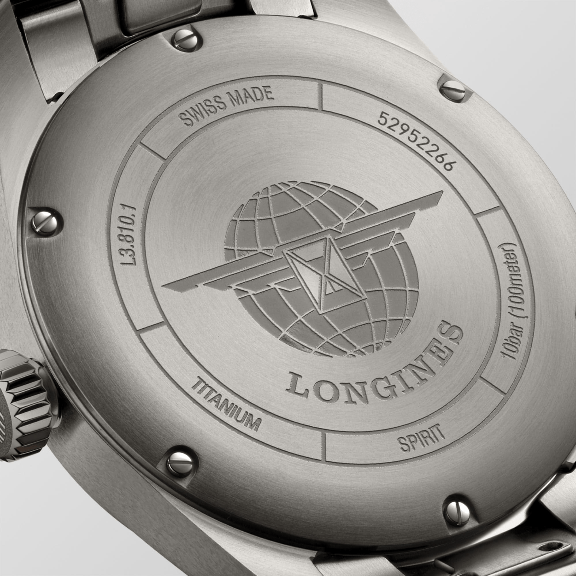 Longines Spirit 40mm Chronometer Titanium Strap Men's Watch L38101536