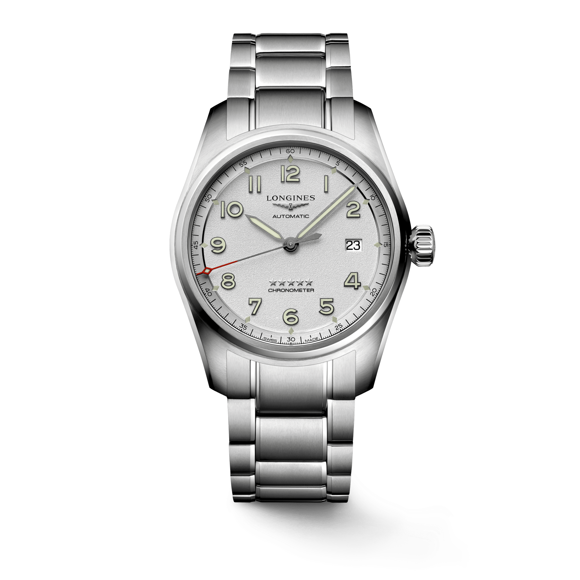 Longines Spirit 40mm Chronometer Silver Dial Steel Men's Watch L38104736