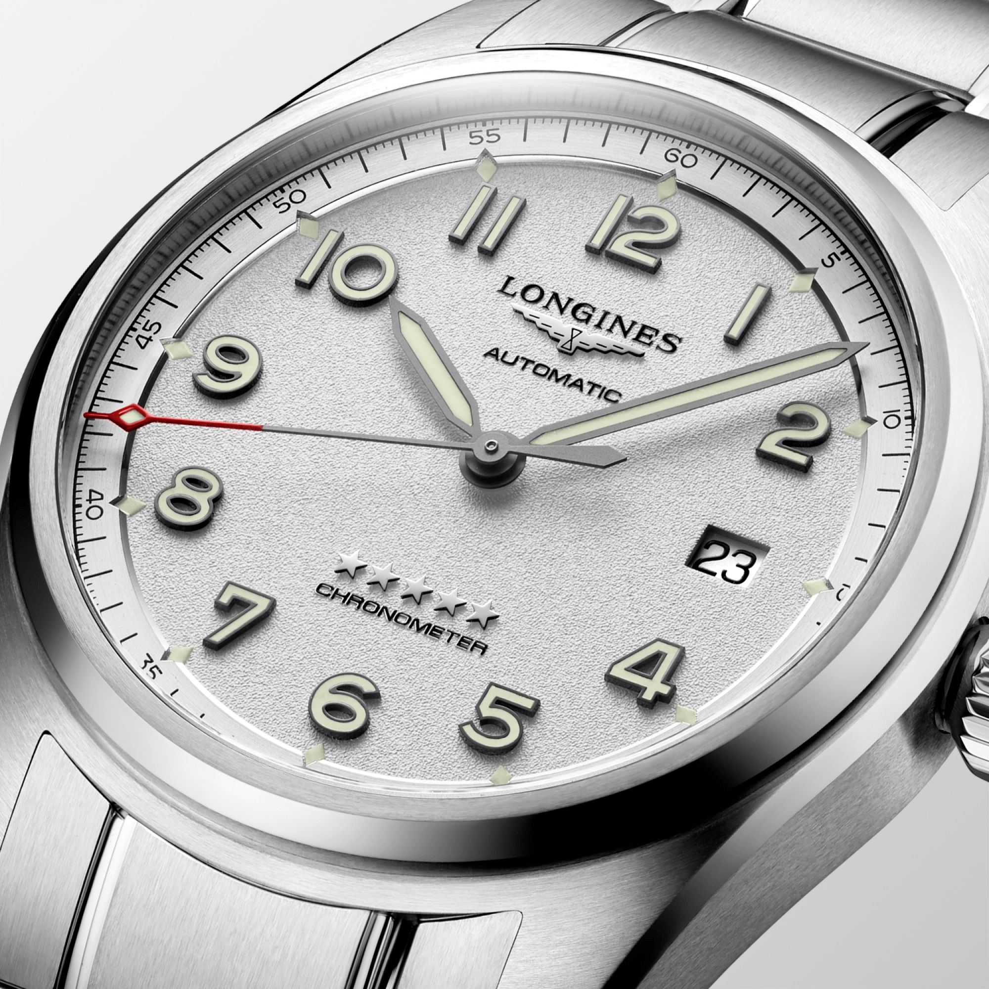 Longines Spirit 40mm Chronometer Silver Dial Steel Men's Watch L38104736