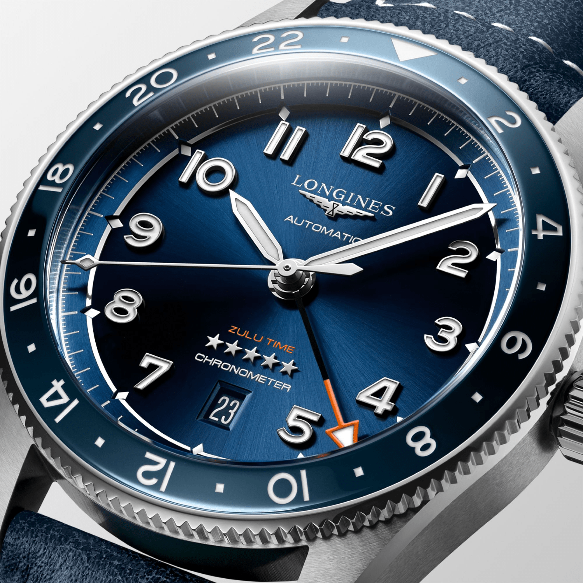Longines Spirit Zulu Time 42mm Blue Dial GMT Men's Watch L38124932