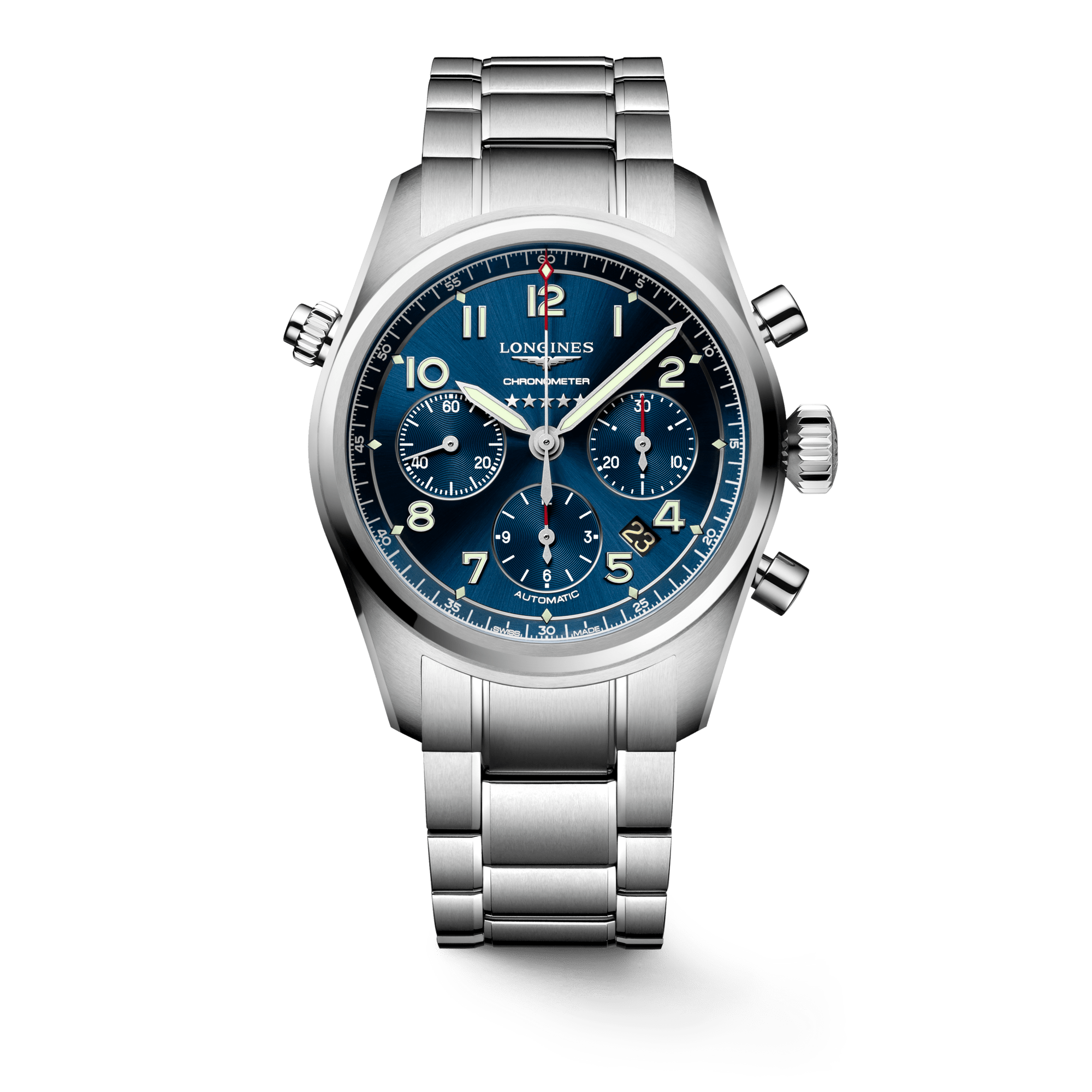 Longines Spirit 42mm Chronometer Blue Sunray Steel Men's Watch L38204936