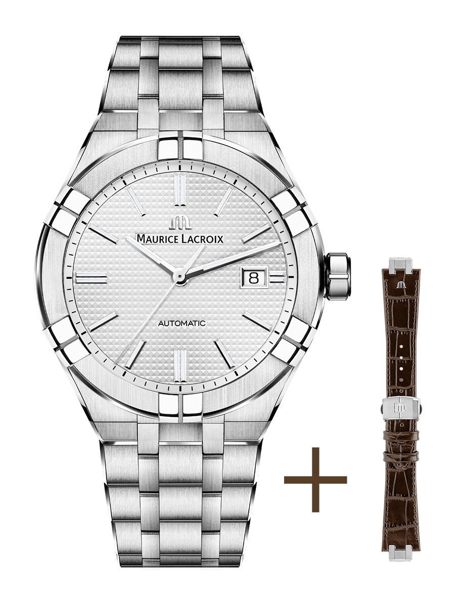 Maurice Lacroix AIKON 42mm Automatic Stainless Steel + Extra Strap Men's Watch AI6008-SS002-130-2