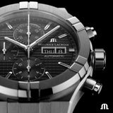 Maurice Lacroix AIKON Automatic Chronograph 44mm Black Men's Watch AI6038-SS000-330-2