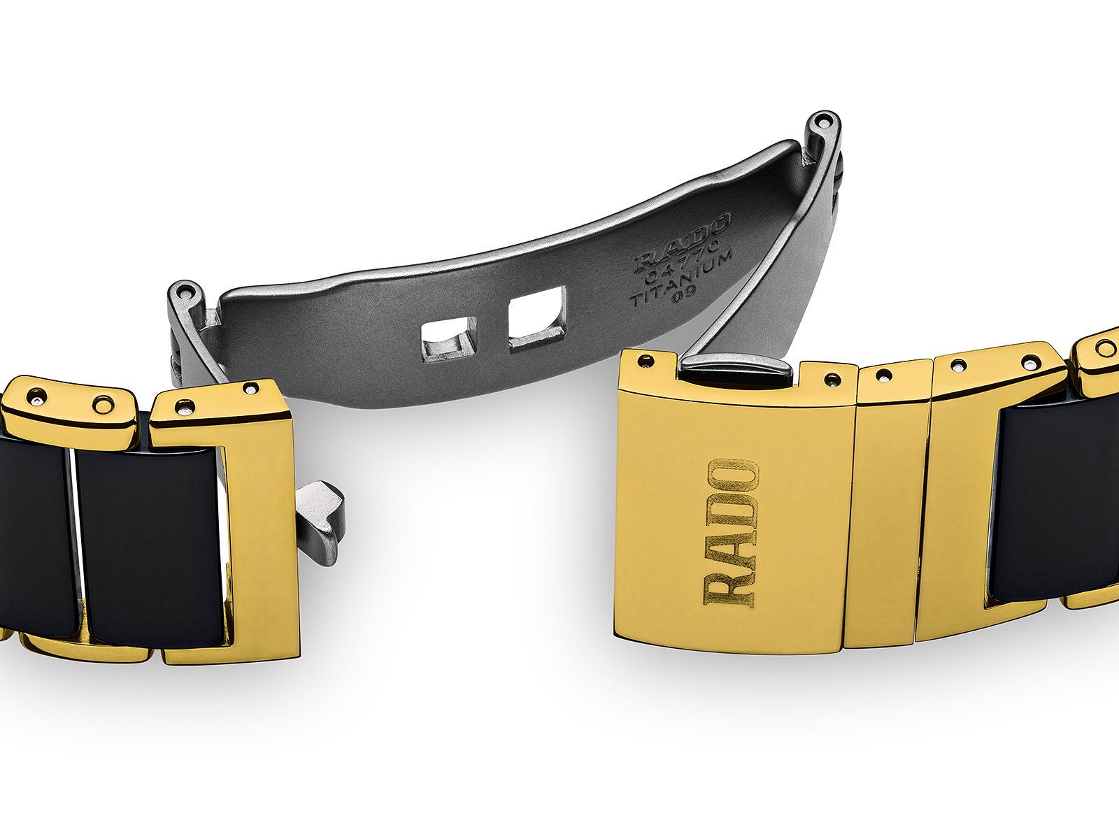 RADO Integral Diamonds 22.7mm Ceramic-Stainless Steel Black-Gold Women's Watch R20845712