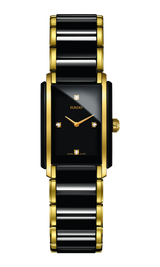 RADO Integral Diamonds 22.7mm Ceramic-Stainless Steel Black-Gold Women's Watch R20845712
