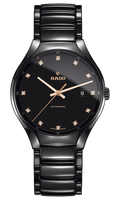 RADO True Automatic 12 Diamonds 40mm Black Ceramic Men's Watch R27056732