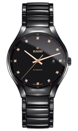 RADO True Automatic 12 Diamonds 40mm Black Ceramic Men's Watch R27056732