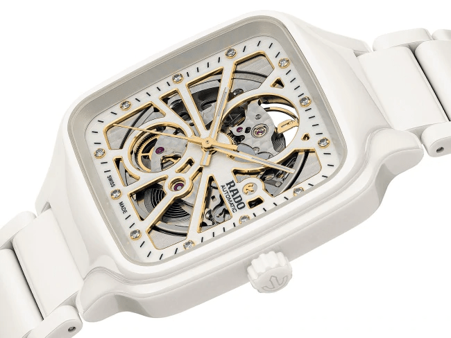 RADO True Square Automatic Open Heart White Ceramic Unisex Watch R27073702