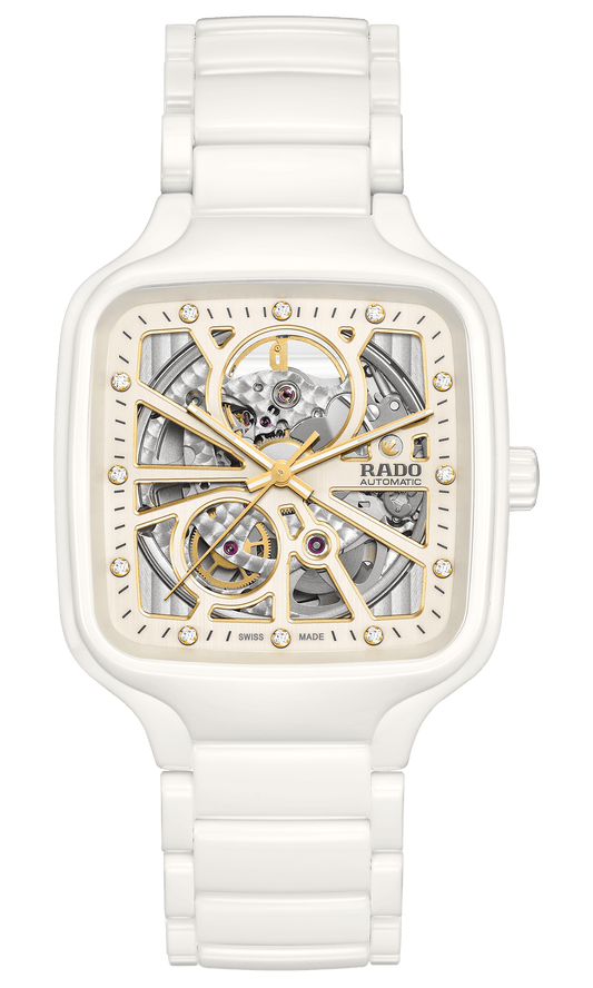 RADO True Square Automatic Open Heart White Ceramic Unisex Watch R27073702