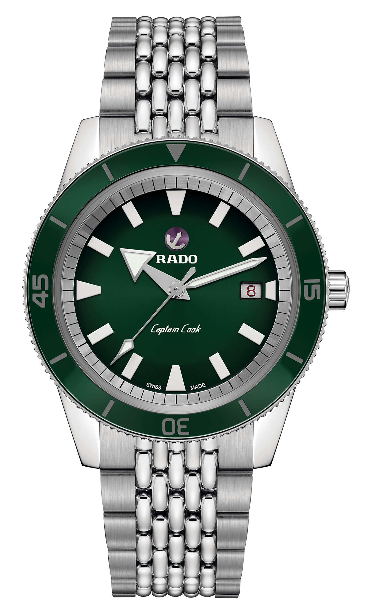 RADO Captain Cook Automatic 42mm Green Dial Stainless Steel Men's Watch R32505313