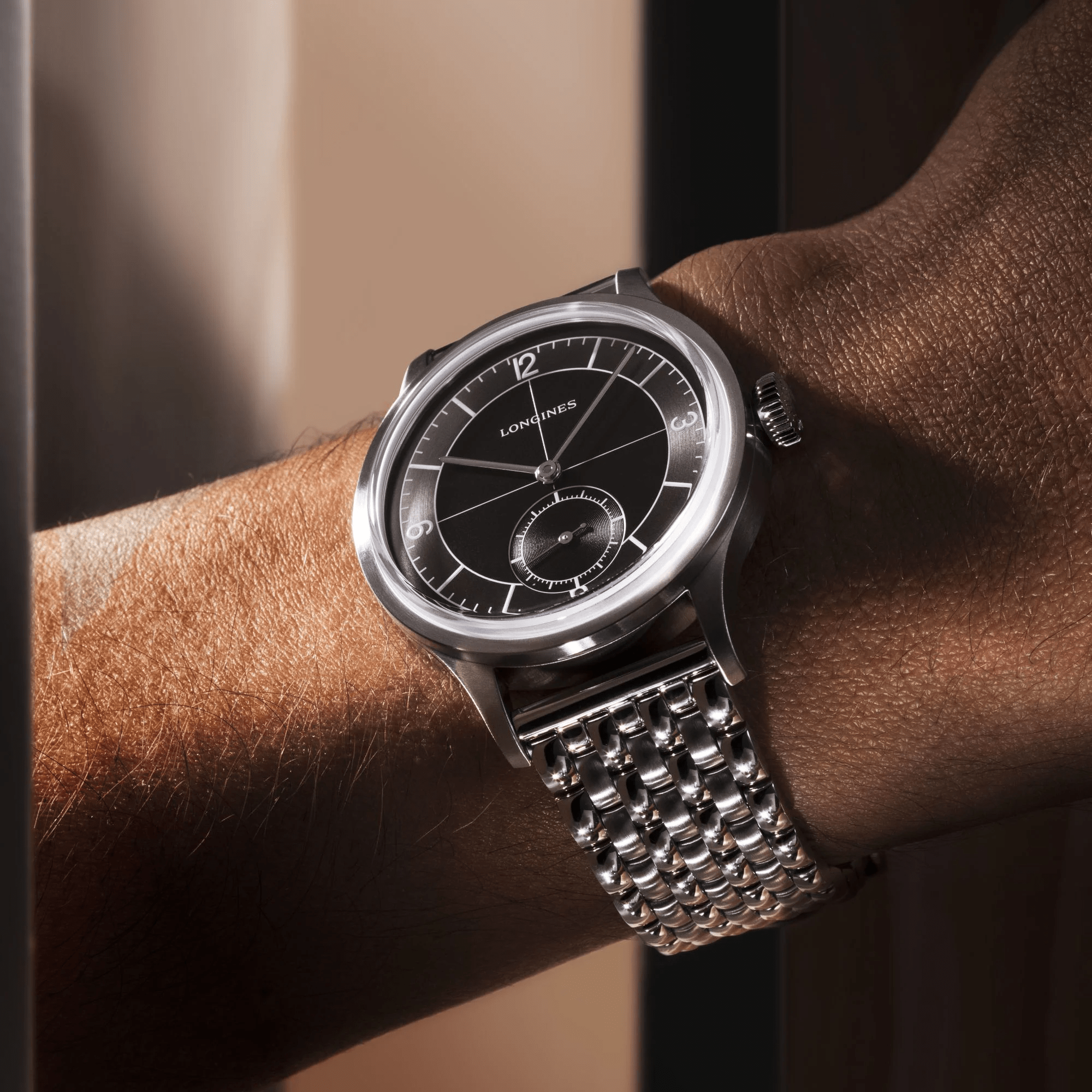 Longines Heritage Classic Sector Dial Stainless Steel Men's Watch L28284536