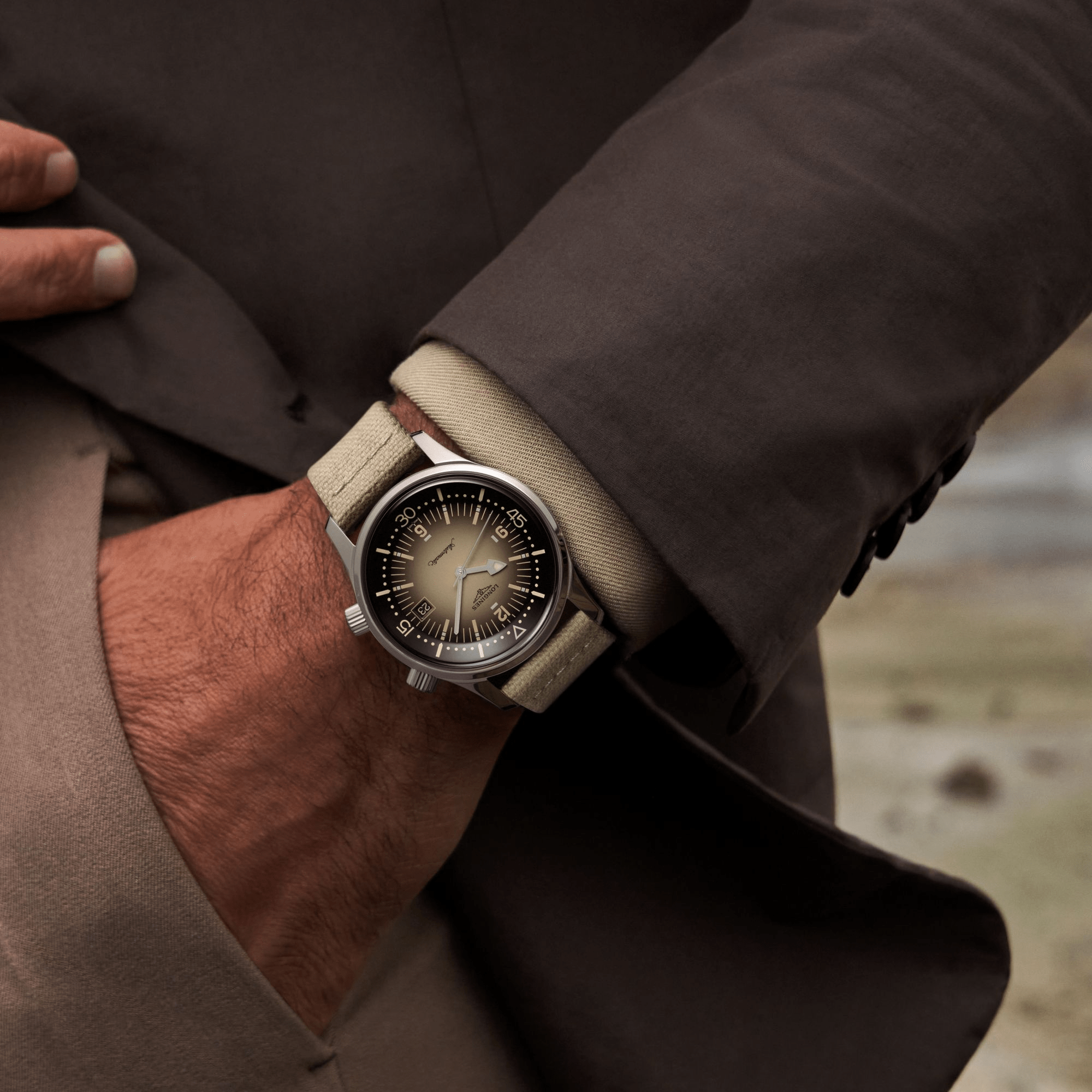 Longines Legend Diver 42mm Beige Dial Men's Watch L37744302