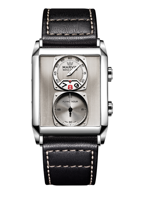 マリリオン/クロックス・オーレディ・チッキング… 輸入盤3CD-R＋2DVD-R Marvin Malton Rectangular 50mm Rhodium Silver Dial Men's Watch