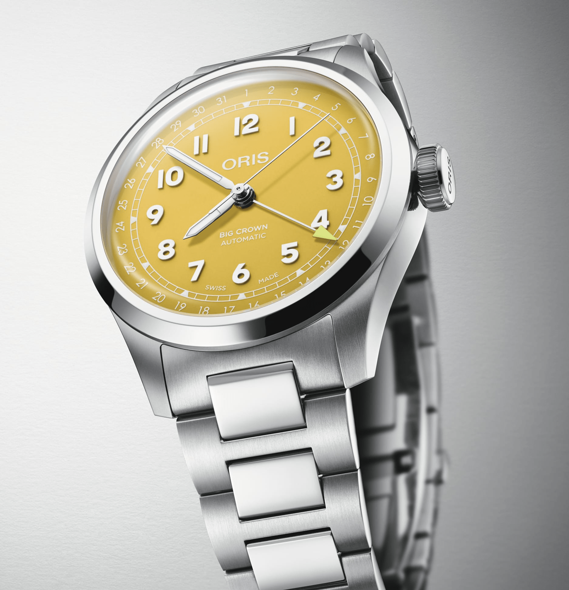 Oris Big Crown Pointer Date 40mm Yellow Dial Men's Watch 01 754 7798 4069-07 8 20 06