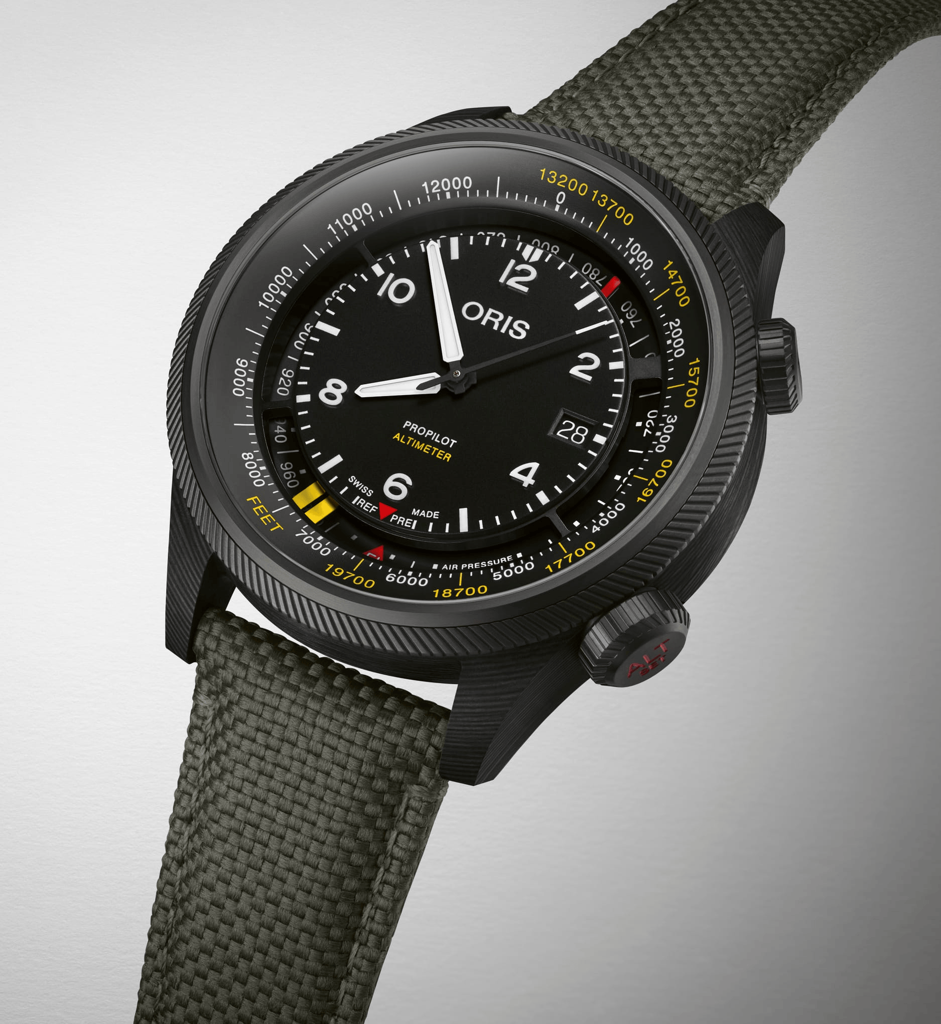 Oris ProPilot Altimeter - Feet Scale 47mm Black Dial Men's Watch 01 793 7775 8734-Set