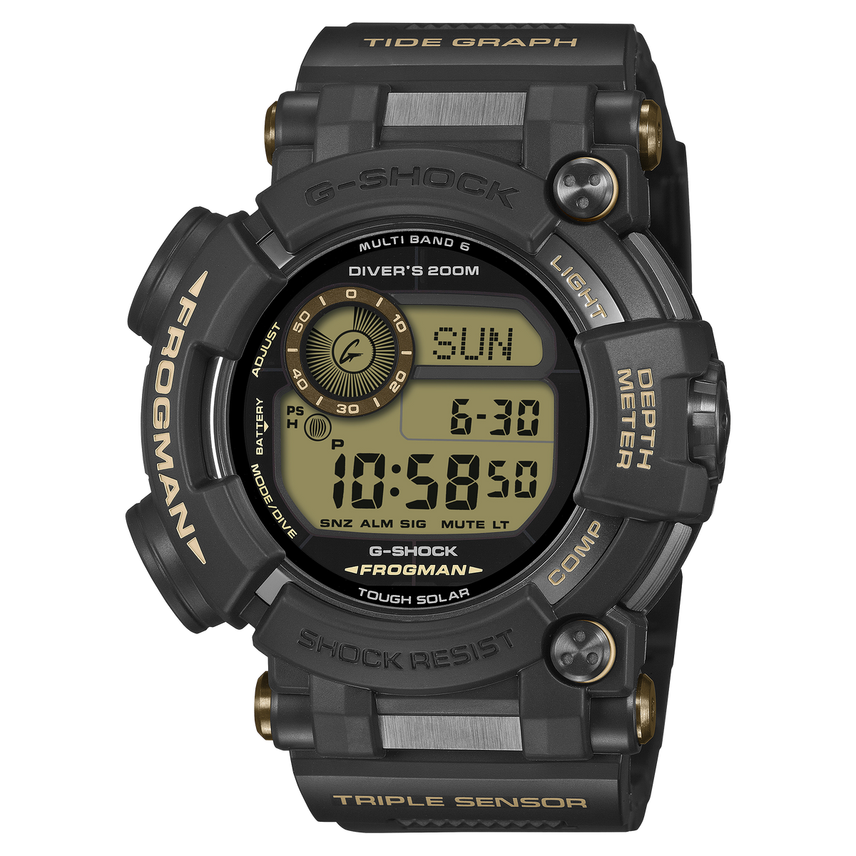 G-Shock Master of G-Sea Frogman 53.3mm Black Dial Men's Watch GWFD1000BC-1