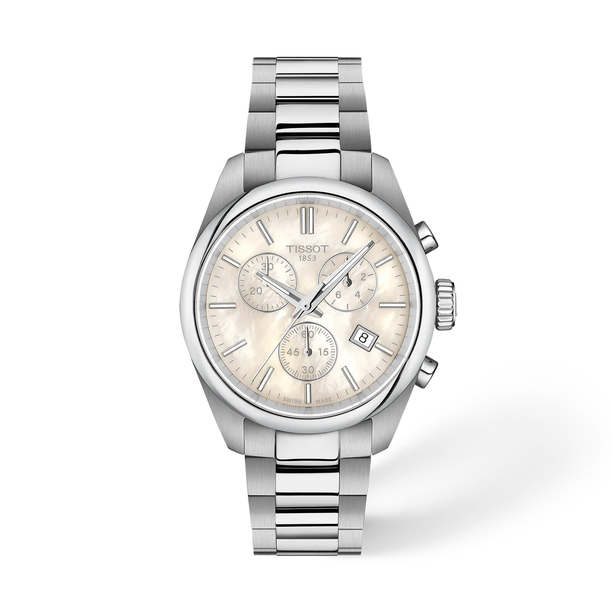 Tissot PR 100 Chronograph 36mm White Mother-of-Pearl Dial Women's Watch T1502171111100