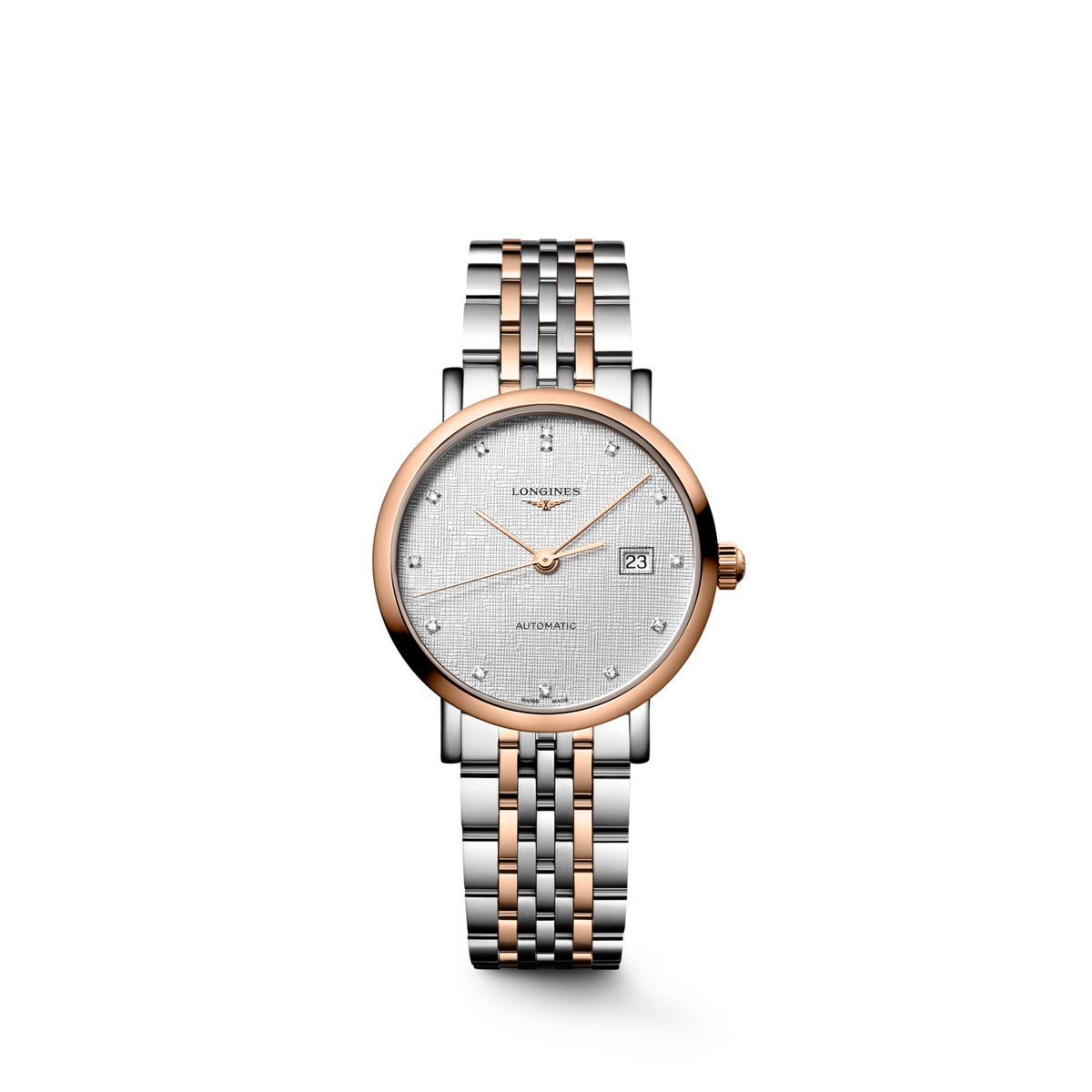 Longines Elegant Collection 29mm Striped Silver Dial Women's Watch L4.310.5.79.7