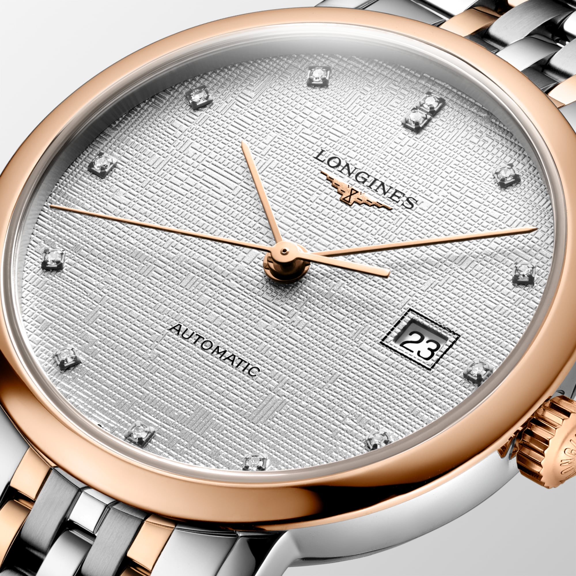 Longines Elegant Collection 29mm Striped Silver Dial Women's Watch L4.310.5.79.7