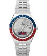 Timex Q Timex x Peanuts GMT 38mm Silver Dial Men's Watch TW2W83300