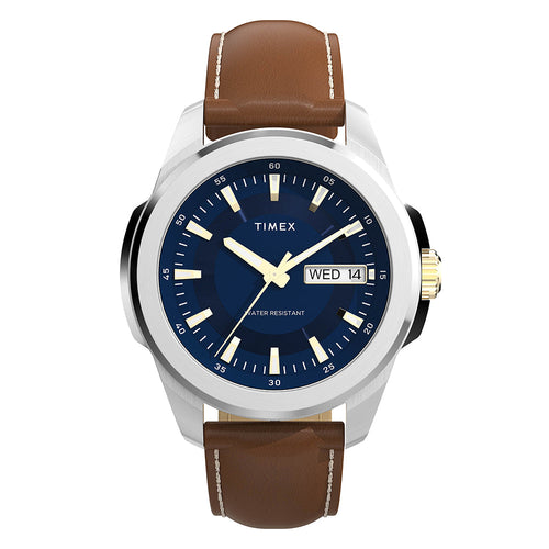 Timex Essex Avenue Day-Date 45mm Blue Dial Men's Watch TW2Y38100