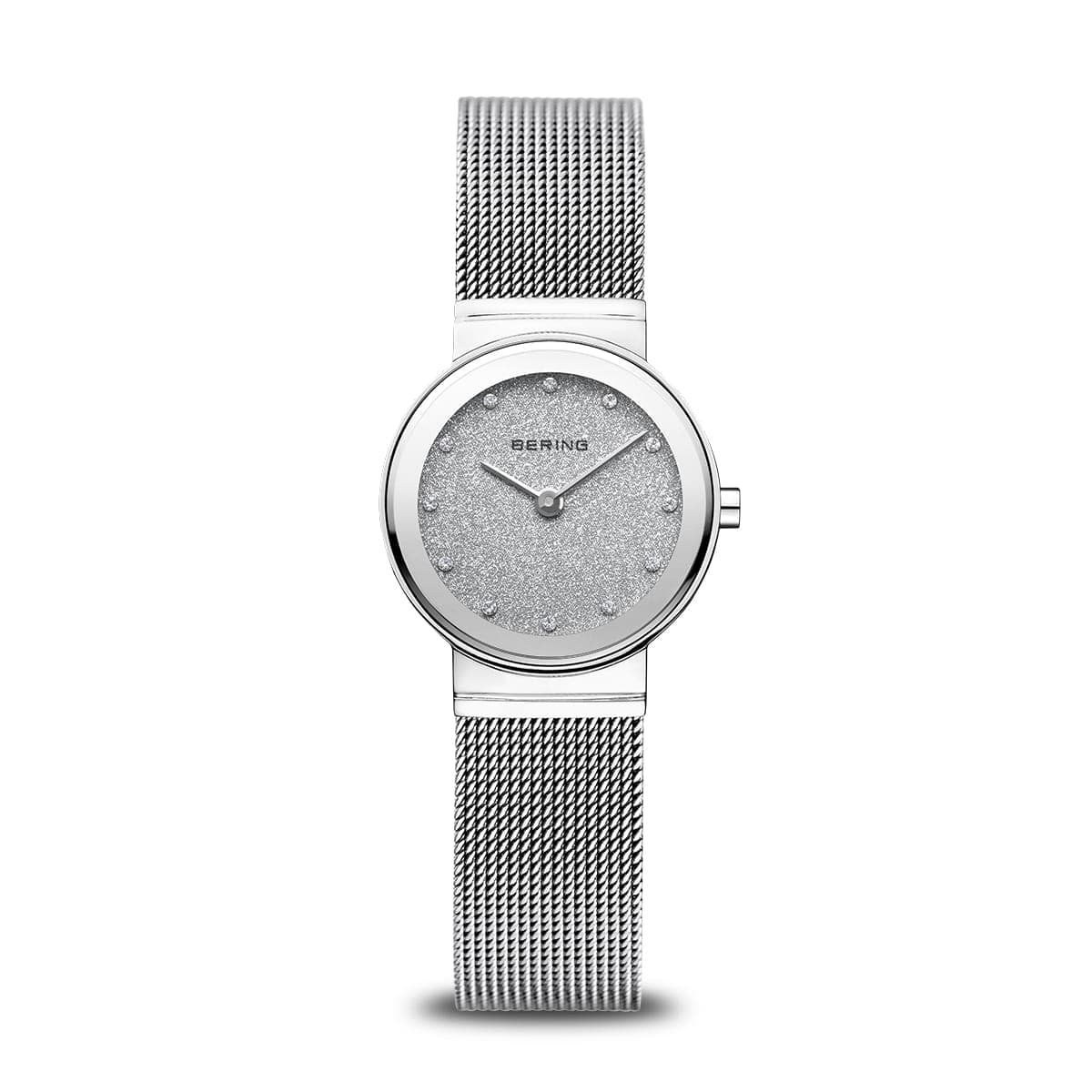 BERING Classic Polished Silver 26mm Silver Stardust Dial Women's Watch 10126-0003