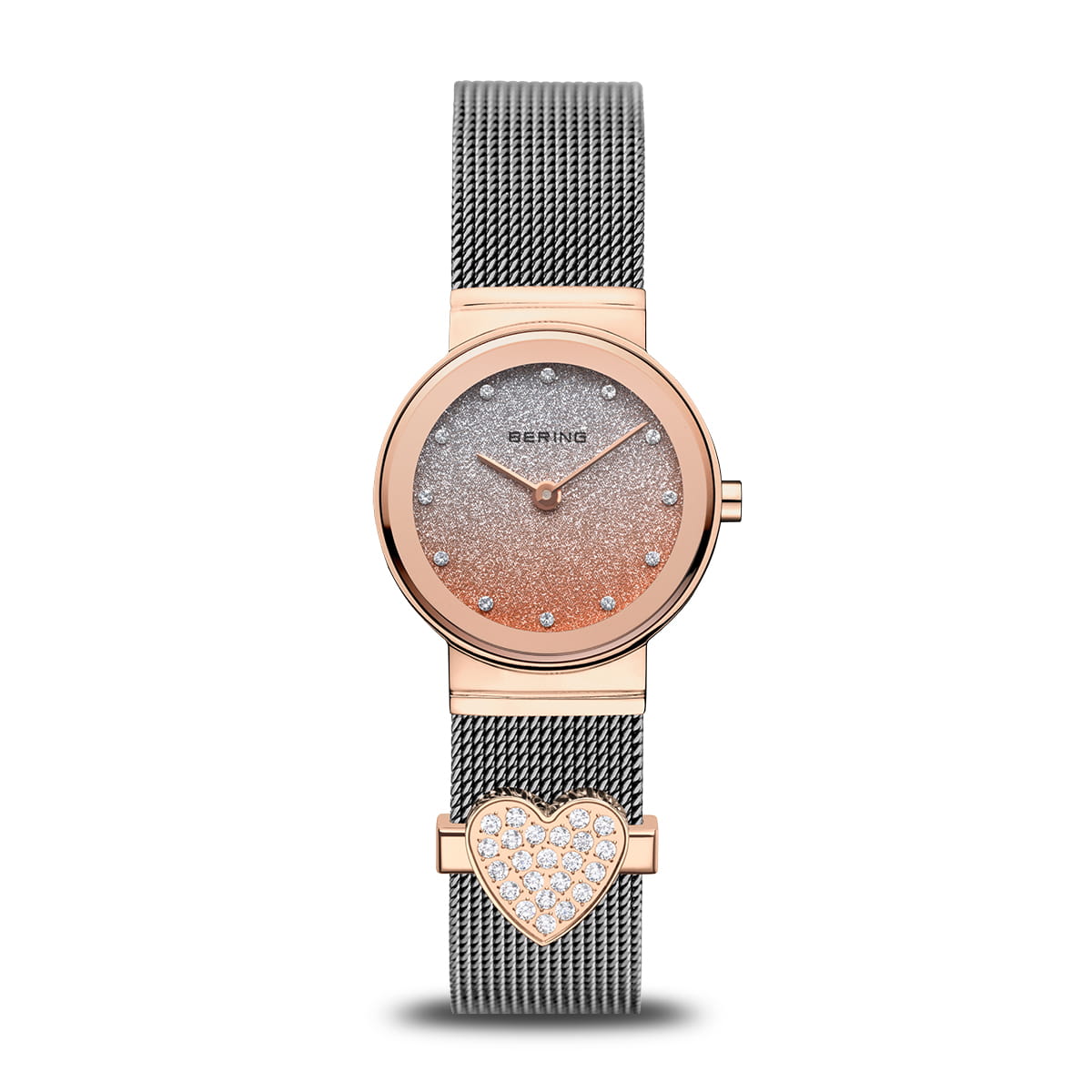 BERING Classic Polished Rose Gold 26mm Rose Gold/Silver Stardust Dial Women's Watch 10126-0663-GWP