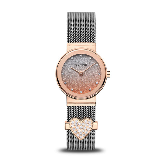 BERING Classic Polished Rose Gold 26mm Rose Gold/Silver Stardust Dial Women's Watch 10126-0663-GWP