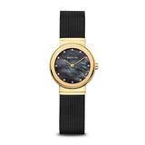 BERING Classic Polished Gold 26mm Black Mother of Pearl Dial Women's Watch 10126-132