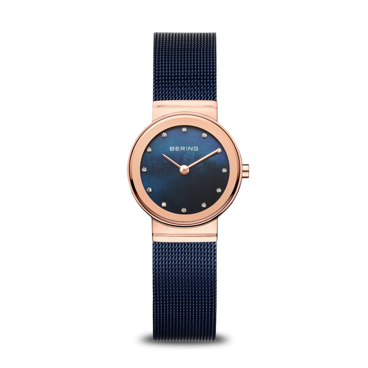 BERING Classic Polished Rose Gold 26mm Blue Mother of Pearl Women's Watch 10126-367