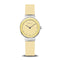 BERING Classic Polished Silver 29mm Yellow Sunray Dial Women's Watch 10129-600