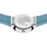 BERING Classic Polished Silver 29mm Blue Sunray Dial Women's Watch 10129-708