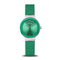 BERING Classic Polished Silver 29mm Green Sunray Dial Women's Watch 10129-808